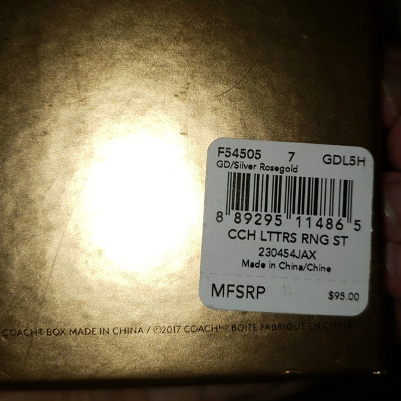 New Coach Tri-Color Adjustable Stackable Ring Set of 3 - Picture 7 of 7